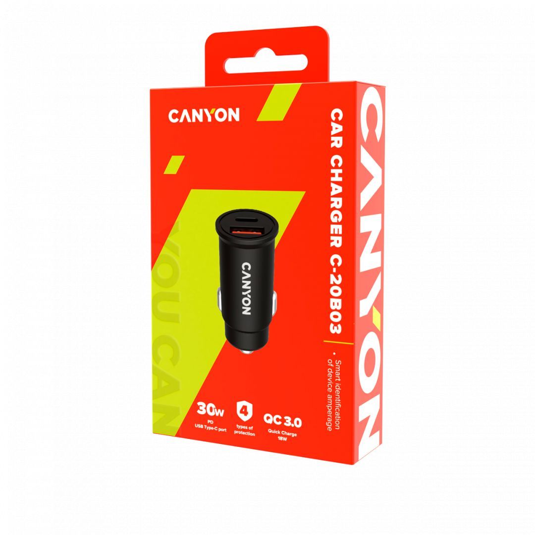 Canyon CNS-CCA20B03 Car Charger Black