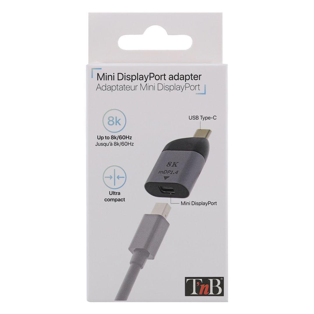 TnB USB-C to MiniDisplayPort 8K adapter Grey
