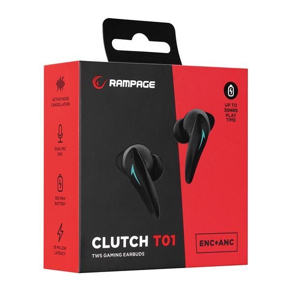 Rampage Clutch T01 Wireless Bluetooth Headset Black