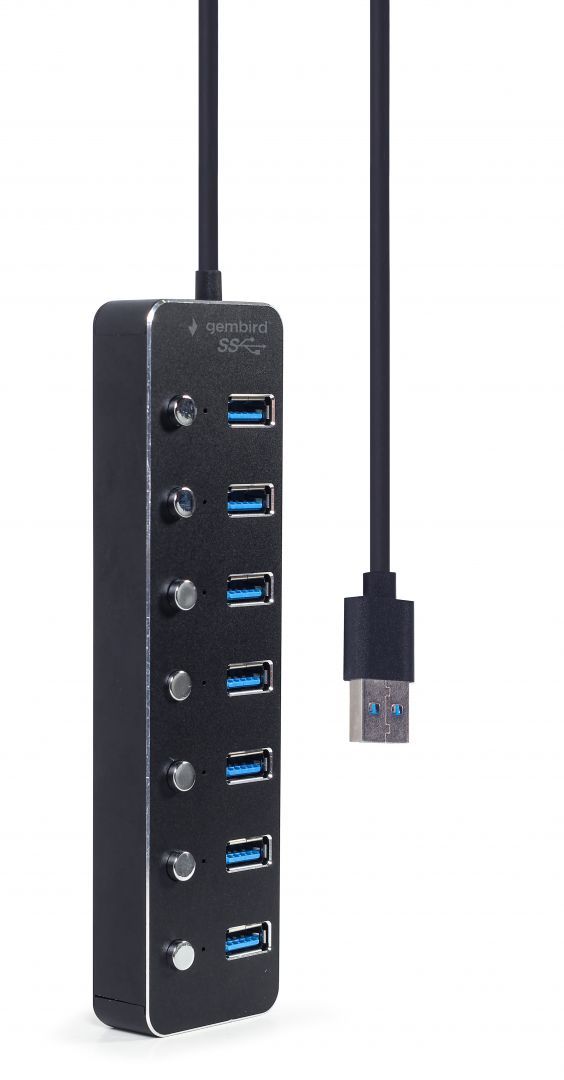 Gembird UHB-U3P7P-01 7-portos USB3.1 HUB Black