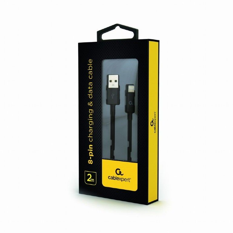 Gembird CC-USB2P-AMLM-2M 8-pin charging and data cable 2m Black