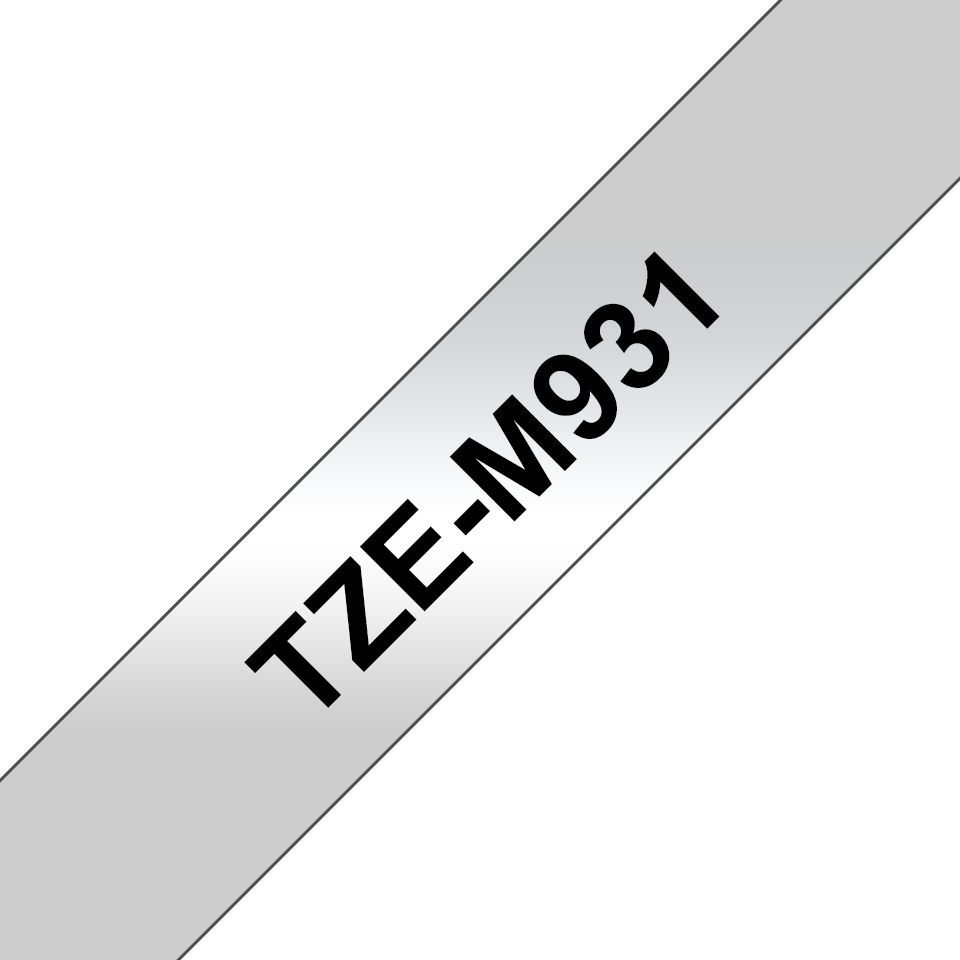Brother TZe-M931 laminált P-touch szalag (12mm) Black on Matt Silver - 8m