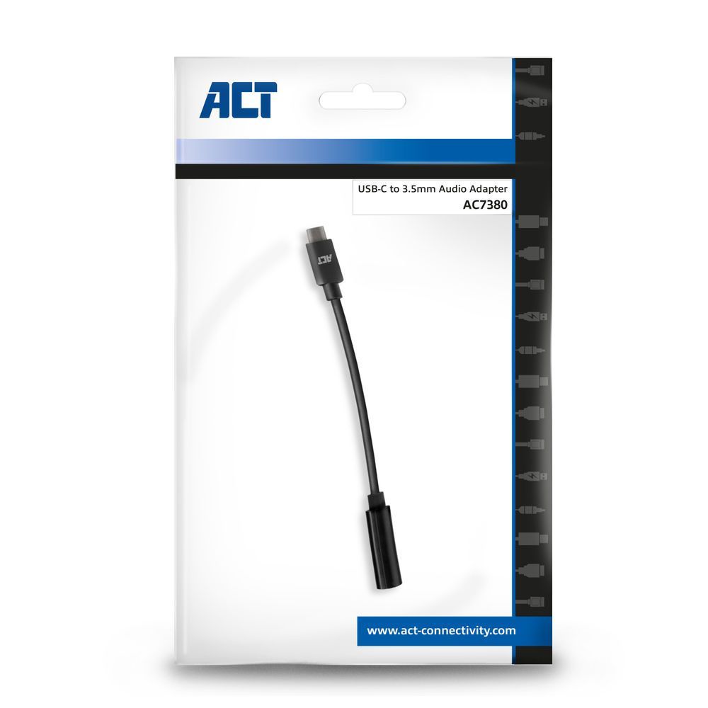 ACT AC7380 USB-C - 3.5mm audio adapter Black