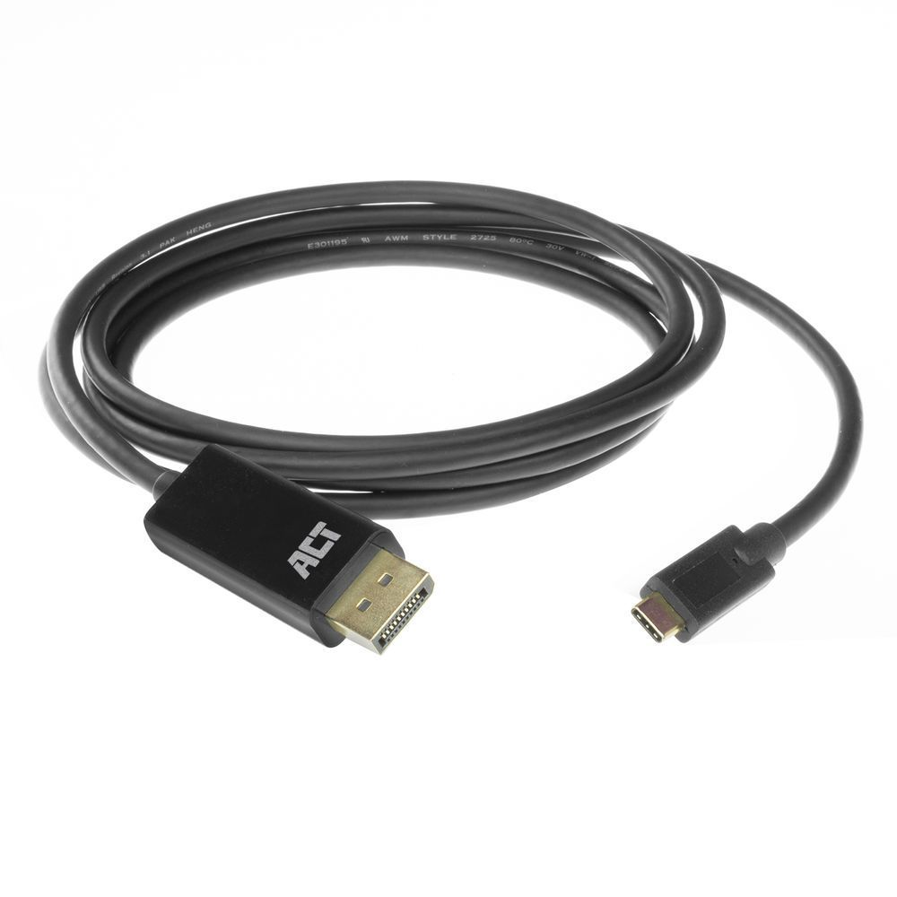 ACT AC7325 USB-C to DisplayPort adapter cable 2m Black