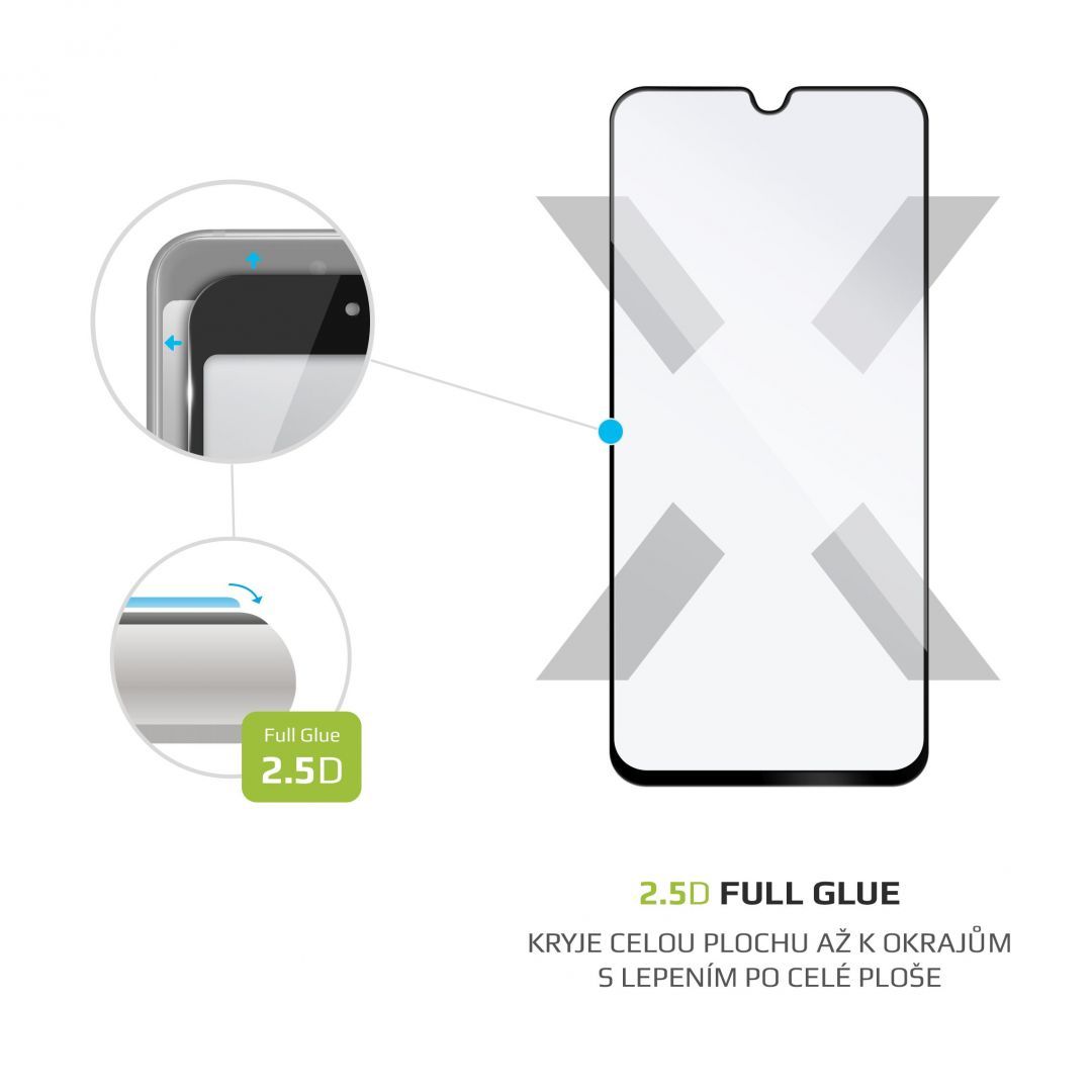 FIXED teljes kijelzős üvegfólia Samsung Galaxy A40 telefonhoz, fekete
