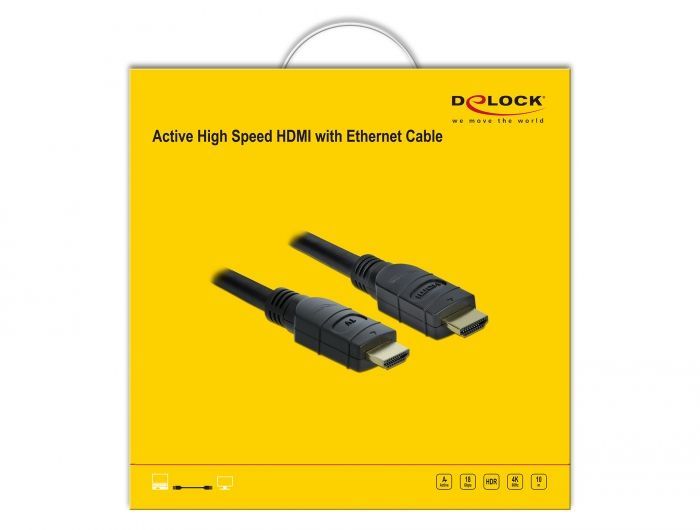 DeLock Active HDMI Cable 4K 60Hz 10m Black