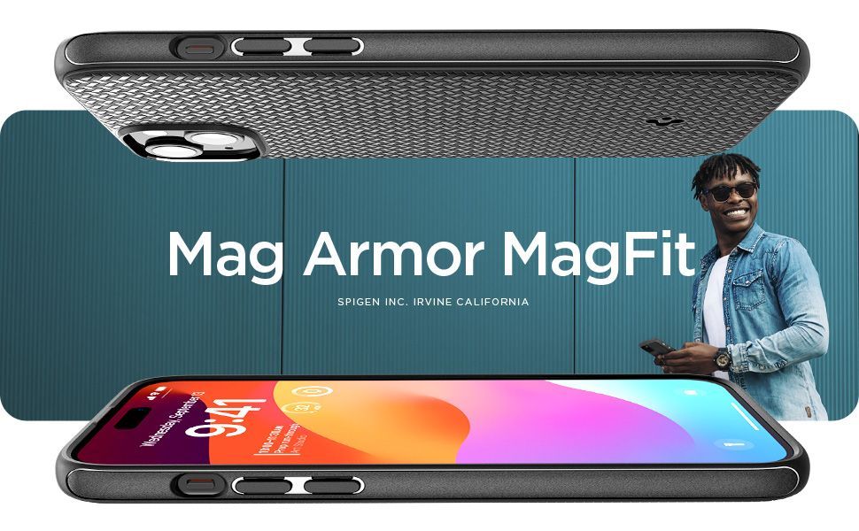 Spigen iPhone 15 Plus Case Mag Armor (MagFit) Matte Black