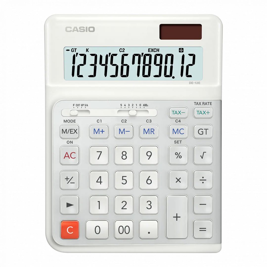 Casio DE-12E-WE Asztali számológép White