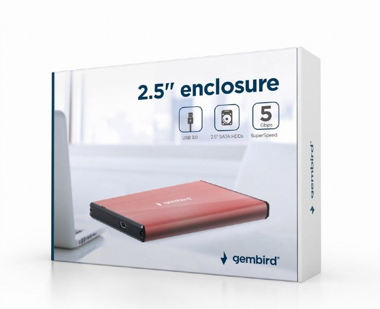 Gembird EE2-U3S-3-P USB3.0 2,5" Enclosure Aluminium Pink