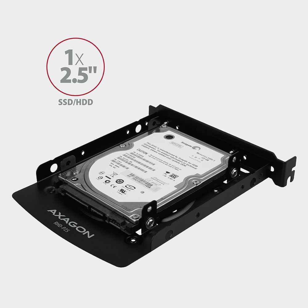 AXAGON RHD-P25 2x2.5" SSD/HDD Bracket into 3.5" bay or PCI slot Black