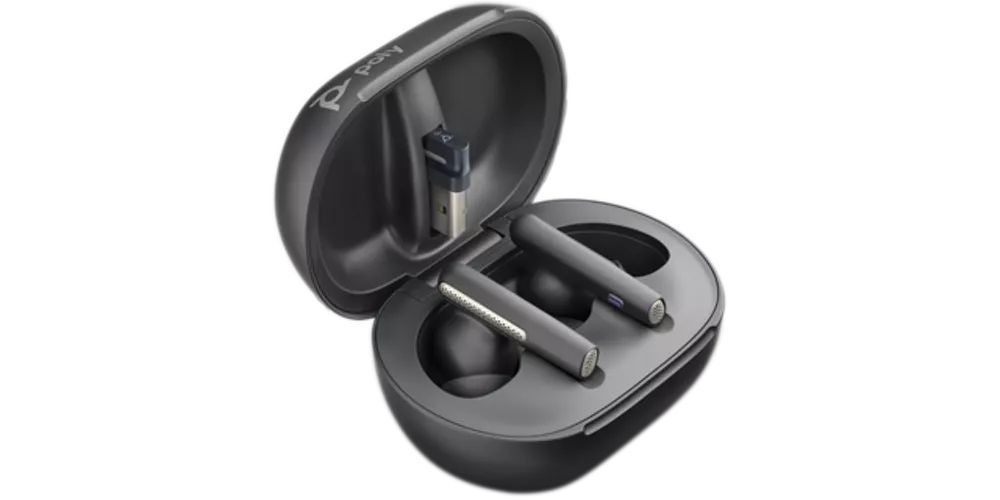 Poly Plantronics Voyager Free 60+ UC Touchscreen Charge Case USB-A Bluetooth Headset Carbon Black