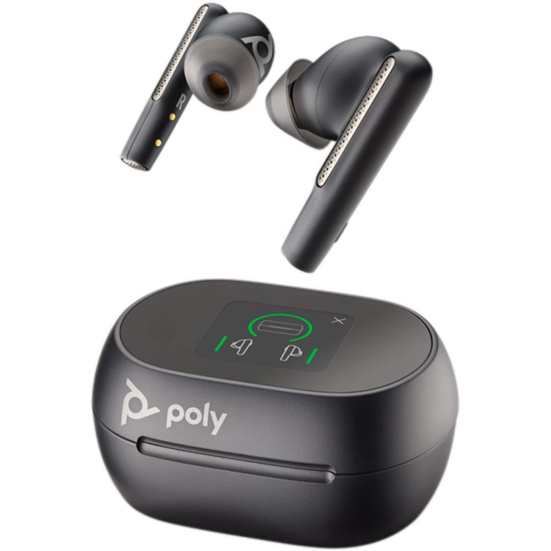 Poly Plantronics Voyager Free 60+ UC Touchscreen Charge Case USB-A Bluetooth Headset Carbon Black