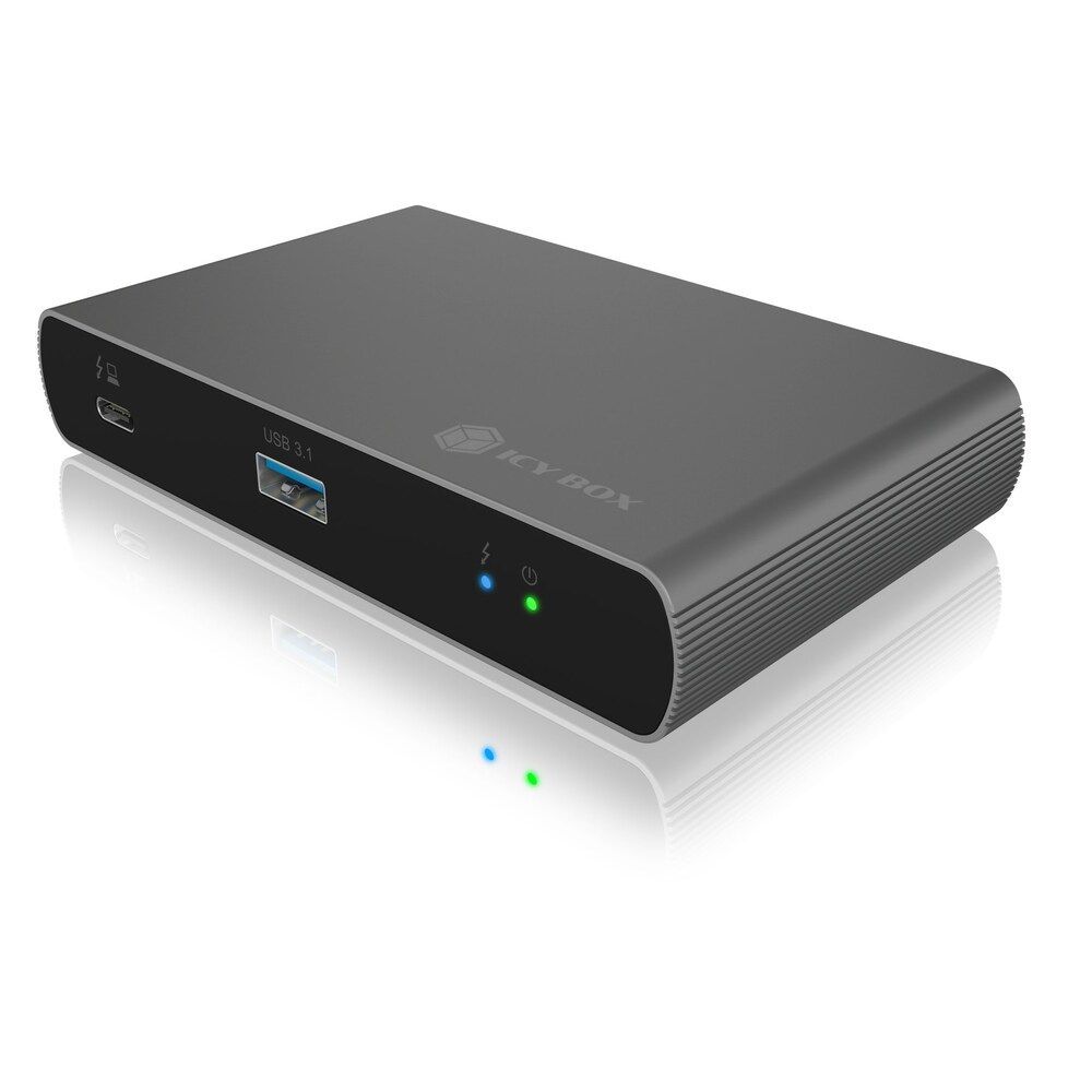 Raidsonic IcyBox IB-HUB801-TB4 4-port hub with Thunderbolt 4 interface and up to 8K@30 Hz video output