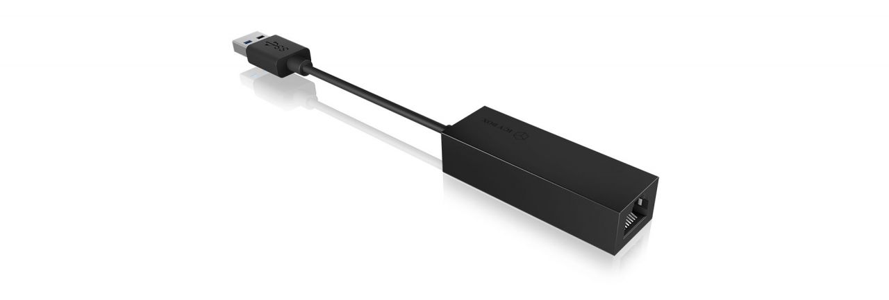 Raidsonic IcyBox IB-AC501a USB 3.0 to Gigabit Ethernet Adapter Black
