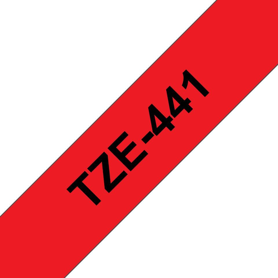 Brother TZe-441 laminált P-touch szalag (18mm) Black on Red - 8m
