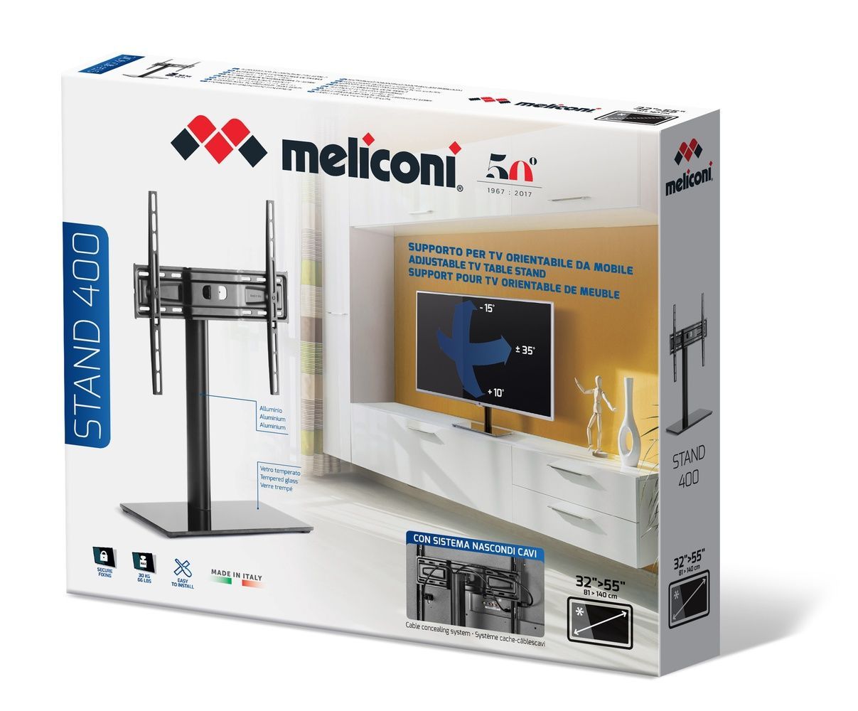 Meliconi Stand 400 Slimstyle TV Wall Mount Black