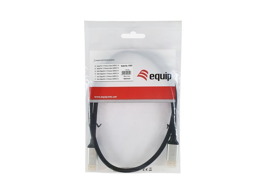 EQuip DisplayPort to DisplayPort 1.4 8K/60Hz Premium cable 1m Black