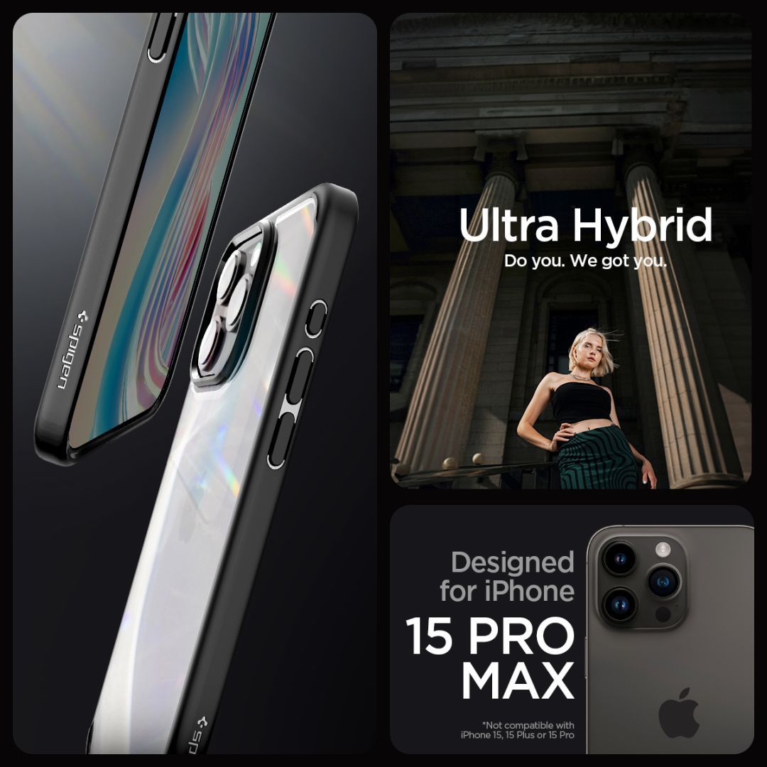 Spigen iPhone 15 Pro Max Case Ultra Hybrid Matte Black