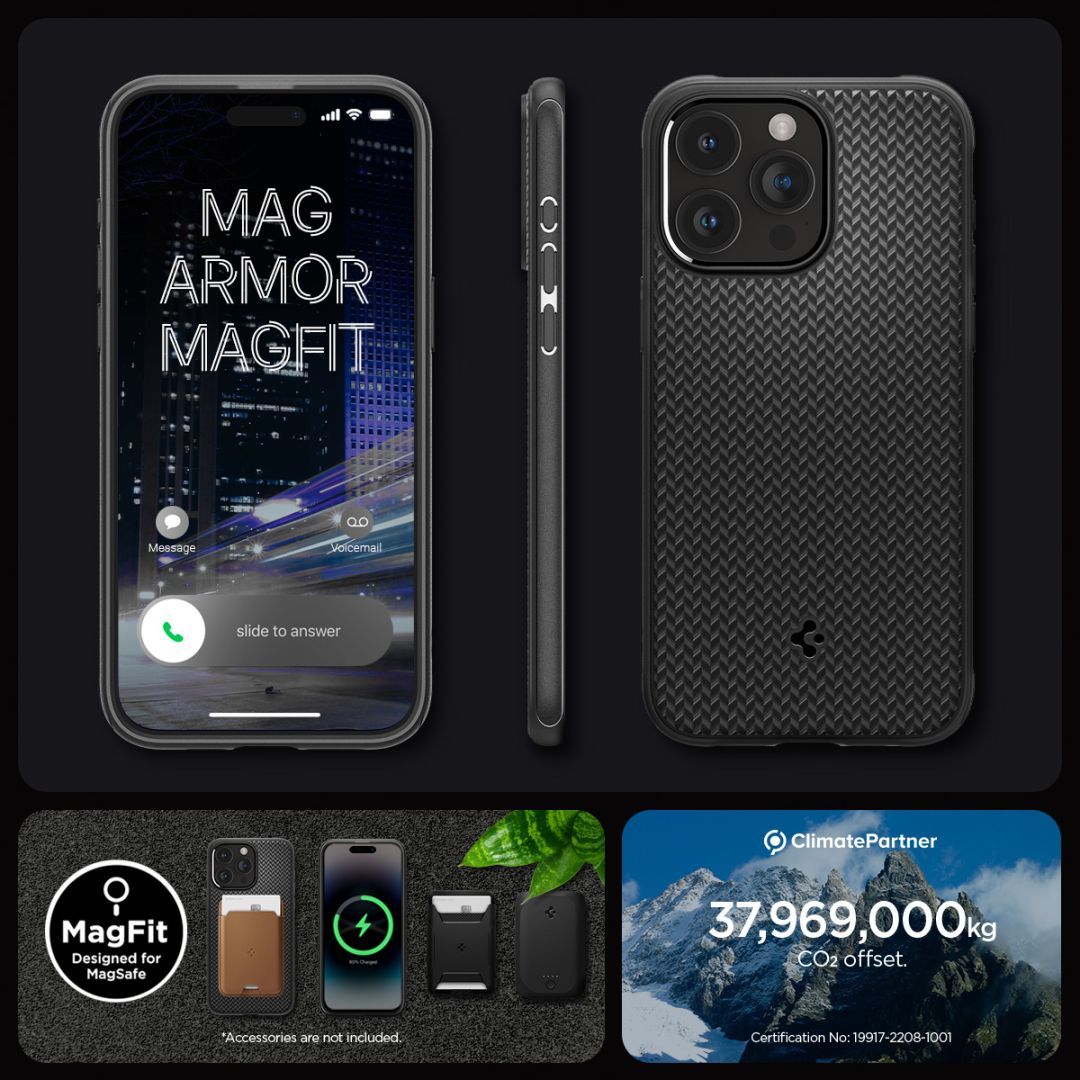 Spigen iPhone 15 Pro Case Mag Armor (MagFit) Matte Black