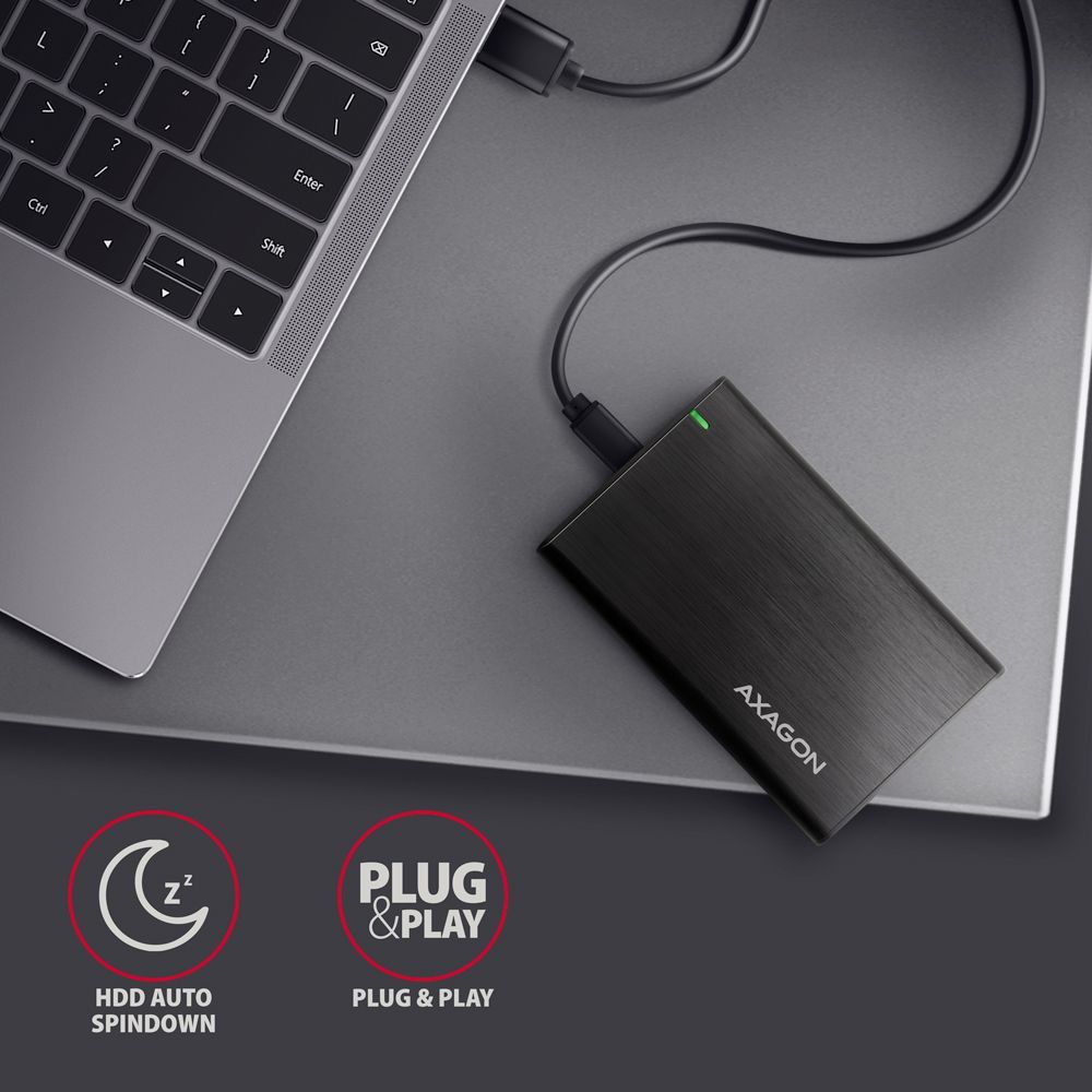 AXAGON EE25-A6C USB-C 3.2 RAW Box Black