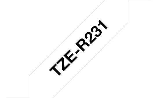 Brother TZE-R231 selyem szövet P-touch szalag (12mm) Black on White - 4m