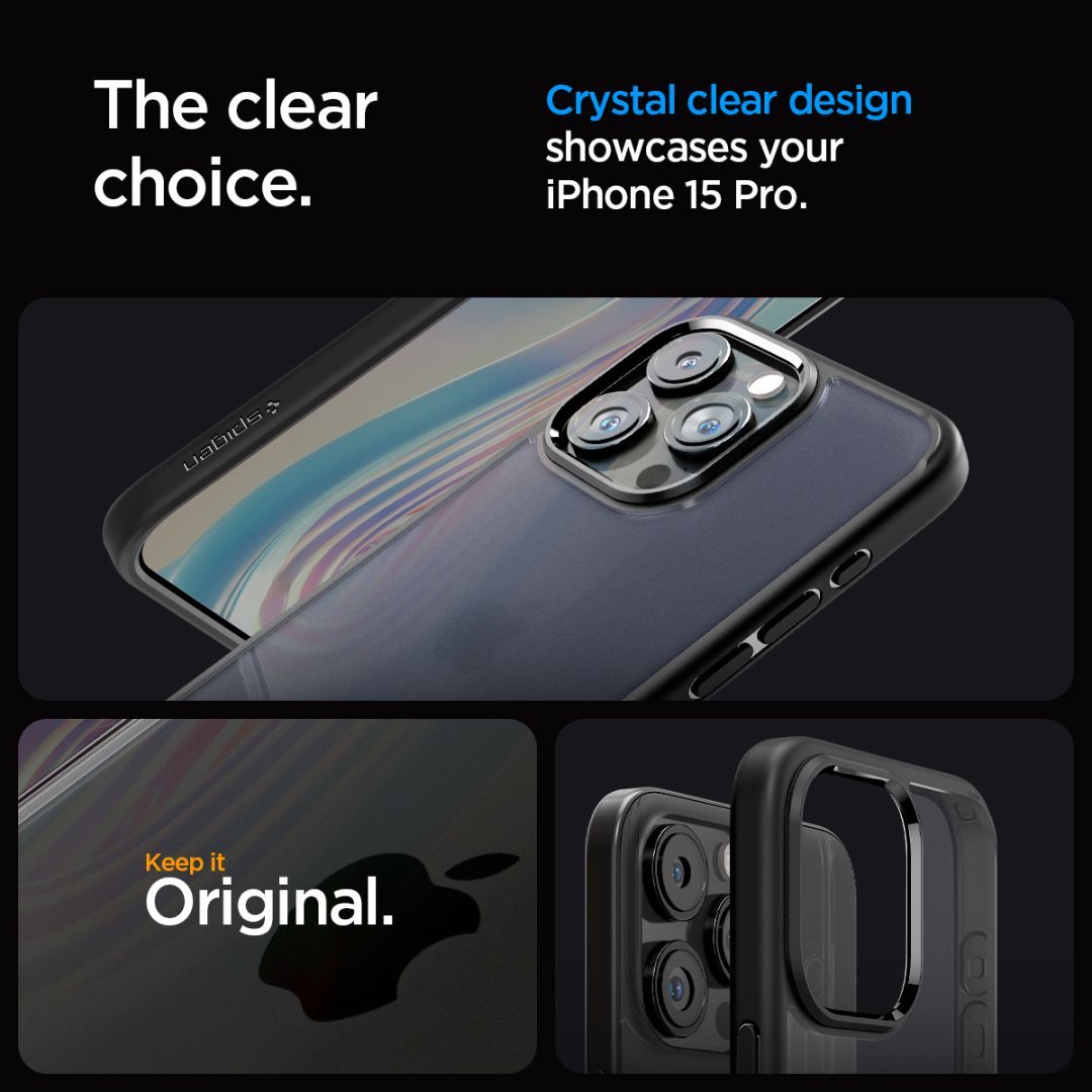 Spigen iPhone 15 Pro Case Ultra Hybrid Frost Black