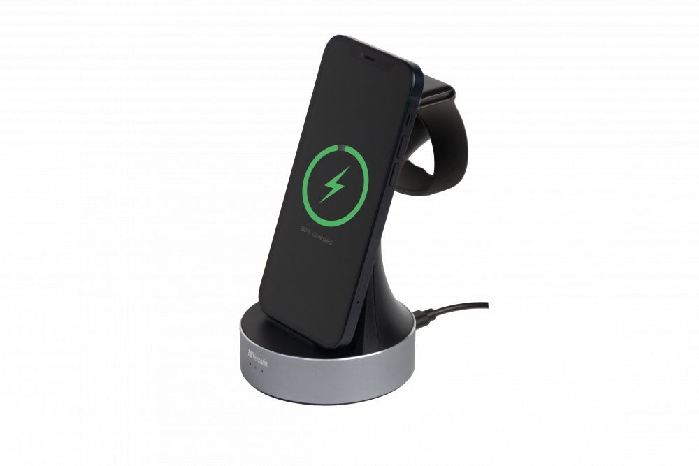 Verbatim 2-in-1 Charging Stand Wireless charging for your Apple watch and iPhone