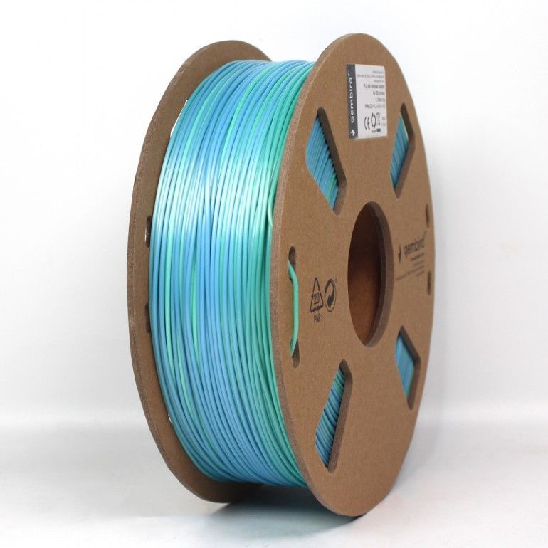 Gembird 3DP-PLA-SK-01-BG PLA Silk Rainbow Blue/green 1,75mm 1kg
