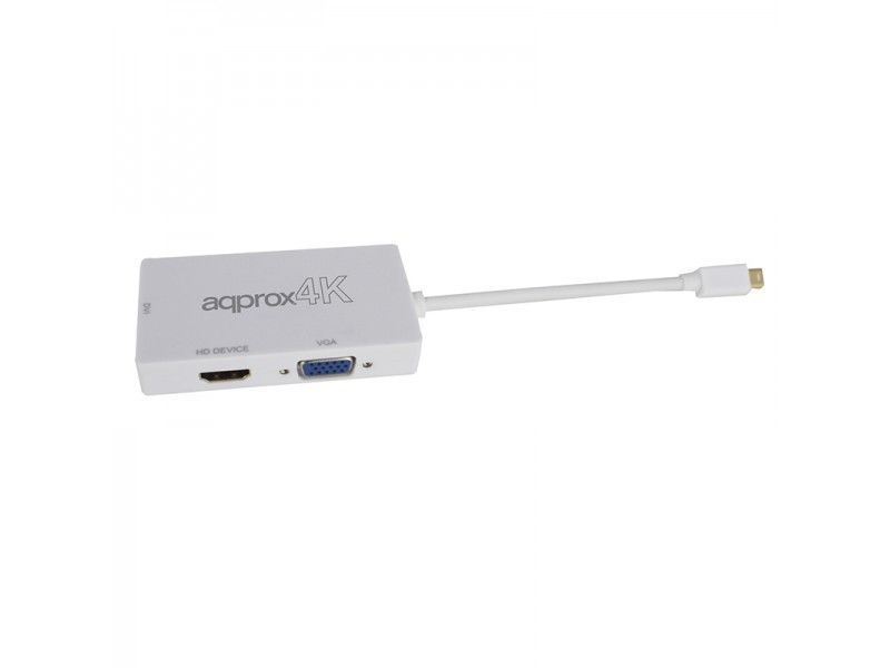 Approx APPC37 4K Display Port to HDMI-DVI-D (Dual Link)-VGA Adapter