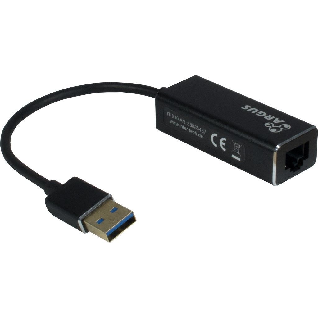Inter-Tech Argus IT-810 USB Gigabit Ethernet Adapter Black