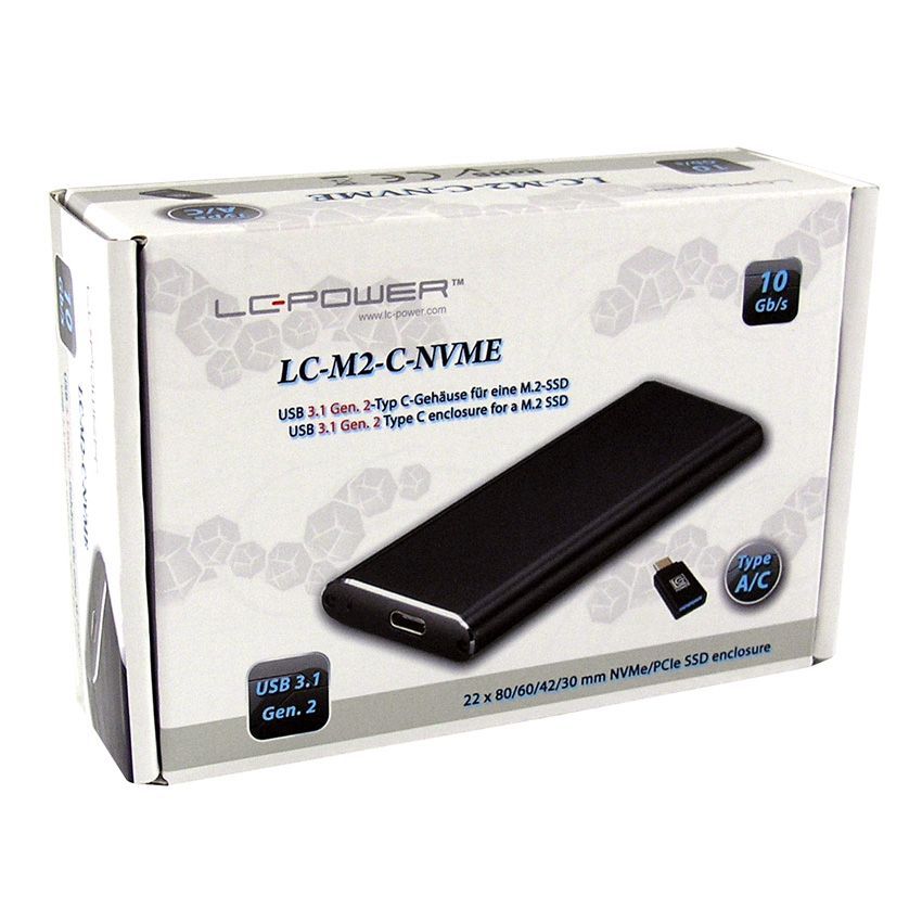 LC Power LC-M2-C-MULTI-3 M.2 NVMe SSD Enclosure