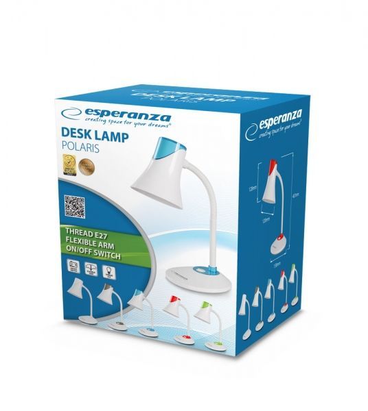 Esperanza Polaris E27 Desk Lamp White