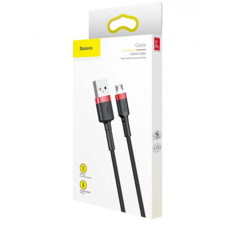 Baseus Cafule Micro-USB Cable 2,4A 1m Black/Red