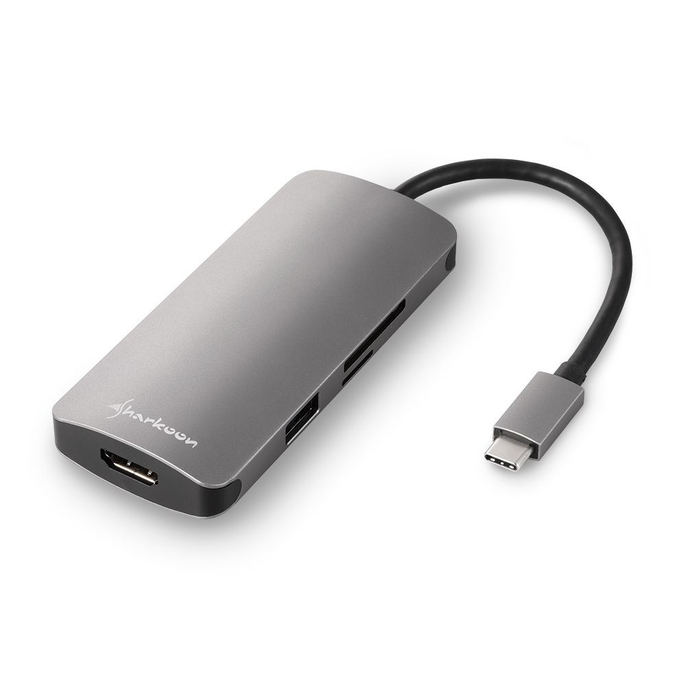 Sharkoon USB3.0 Type C Multiport Adapter Dark Grey