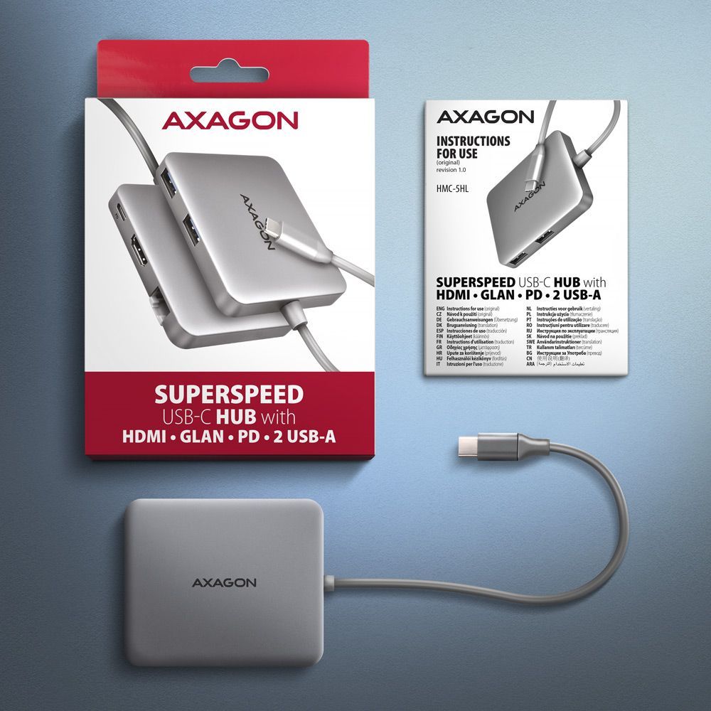 AXAGON HMC-5HL USB-C 5Gbps SuperSpeed 5in1 hub