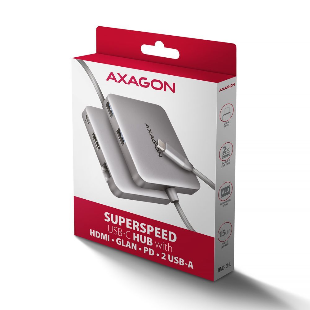 AXAGON HMC-5HL USB-C 5Gbps SuperSpeed 5in1 hub