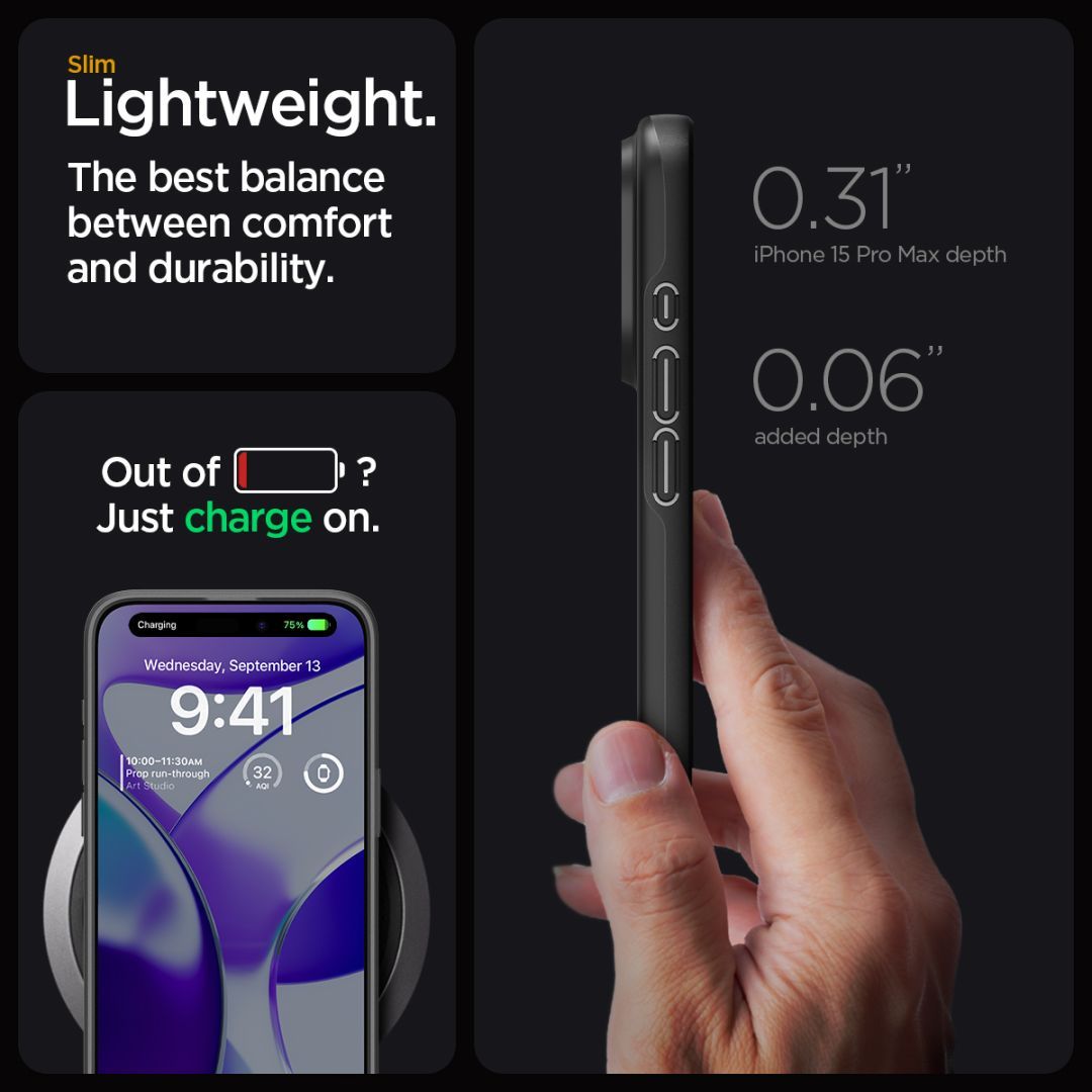 Spigen iPhone 15 Pro Max Case Thin Fit Black