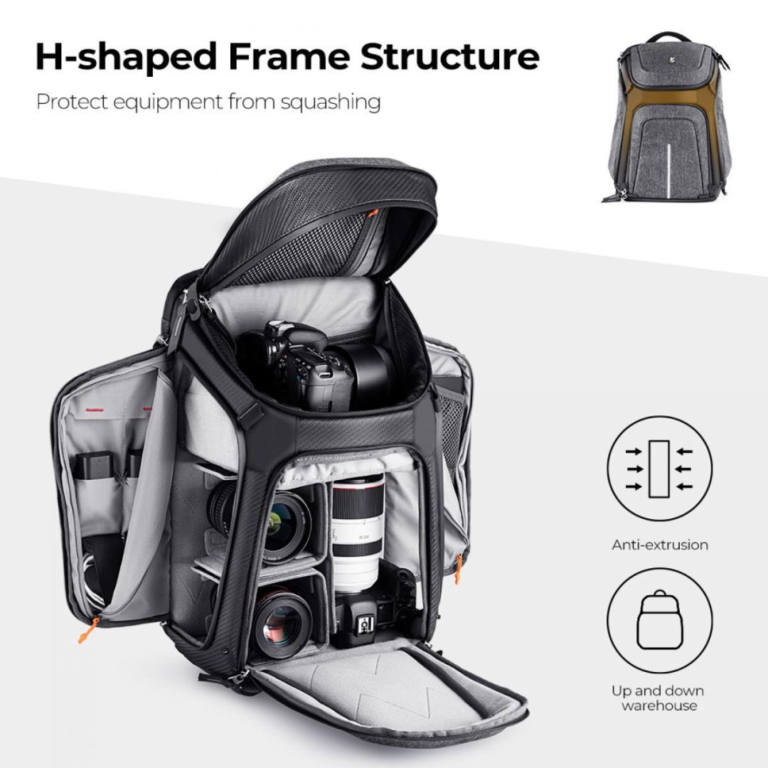 K&F Concept Alpha Camera Backpack 25L Waterproof 15,6" Grey