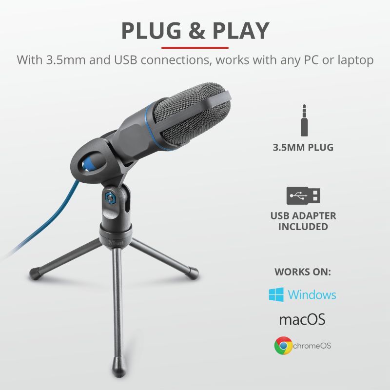 Trust Mico USB Microphone for PC and laptop