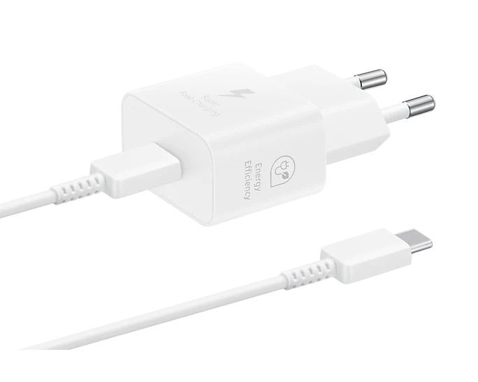 Samsung 25W PD Power Adapter with USB-C cable White