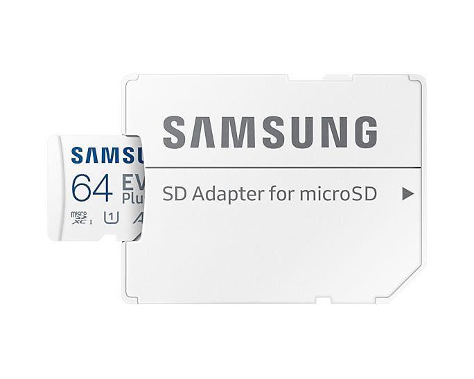 Samsung 64GB microSDXC EVO Plus Class10 U1 A1 V10 + adapterrel