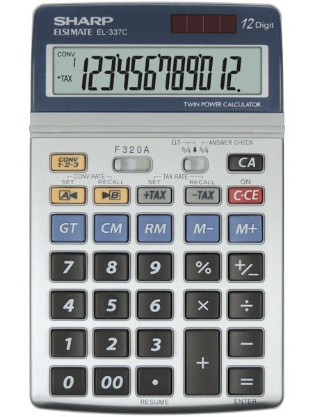 Sharp EL-337C Asztali számológép Grey