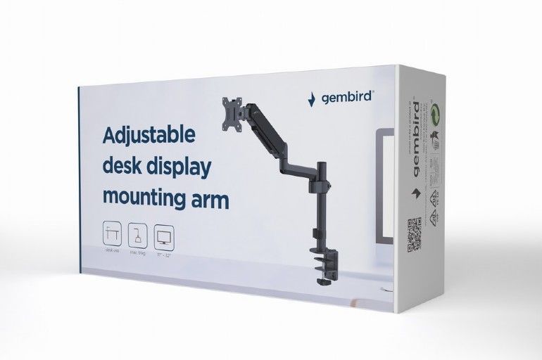 Gembird MA-DA1P-01 Adjustable Desk Display Mounting Arm 17”-32” Black
