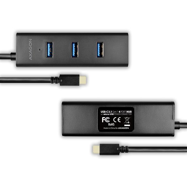 AXAGON HUE-S2C USB-C 3.1 Charging Hub Black