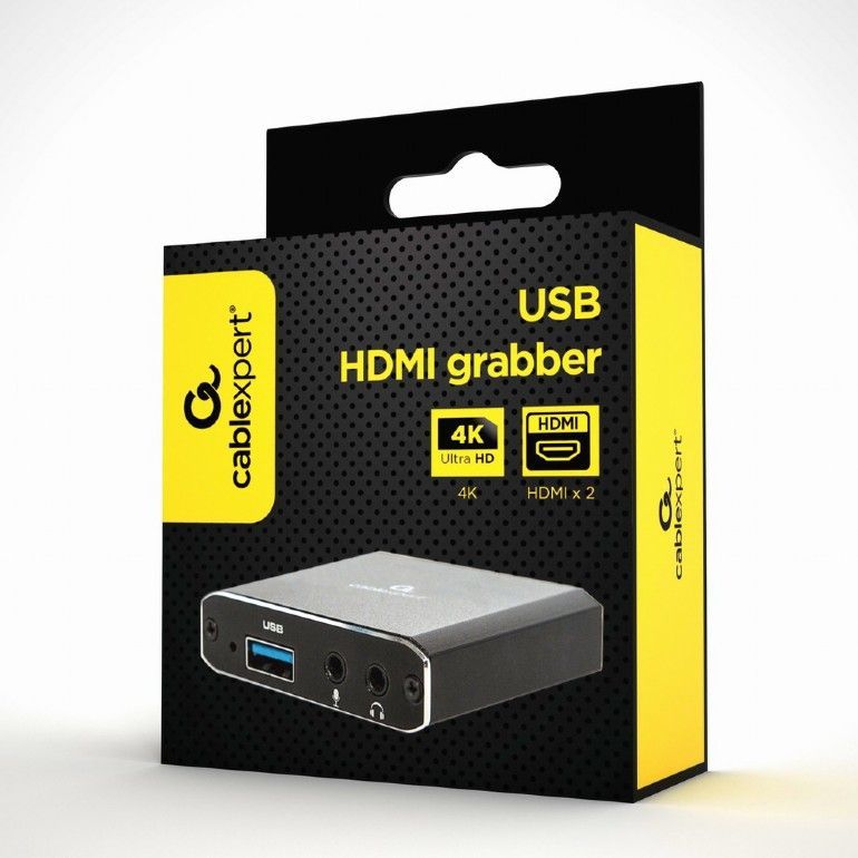 Gembird USB HDMI Grabber 4K pass-through HDMI Black