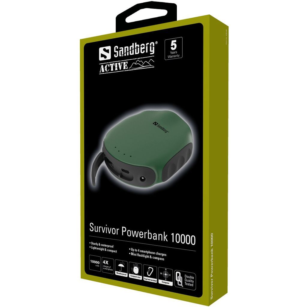 Sandberg Survivor 10000mAh Powerbank Green