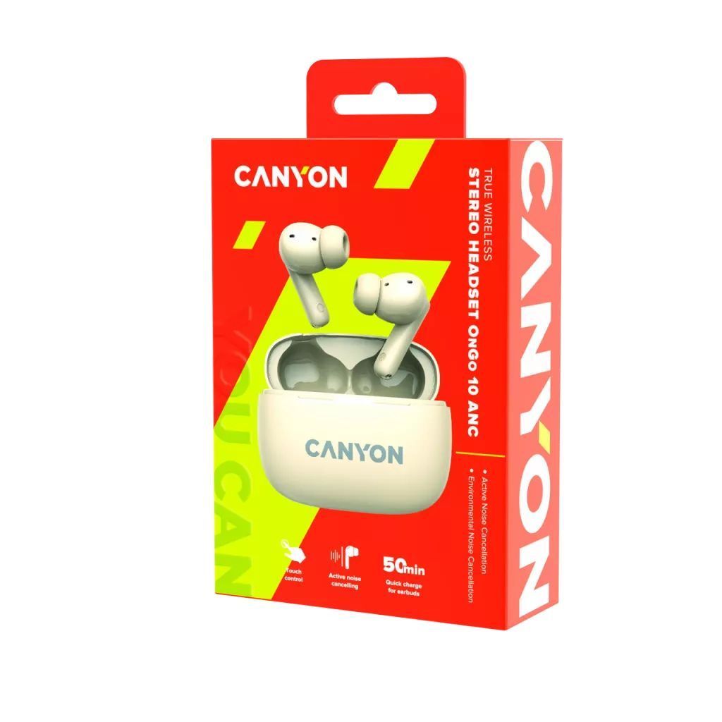 Canyon TWS-10 ANC+ENC Bluetooth Headset Beige