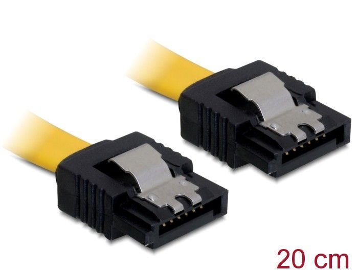 DeLock SATA 20cm straight/straight metal yellow Cable
