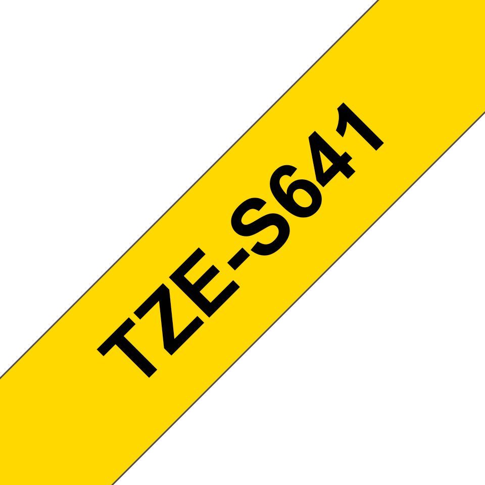 Brother TZE-S641 laminált P-touch szalag (18mm) Black on Yellow - 8m