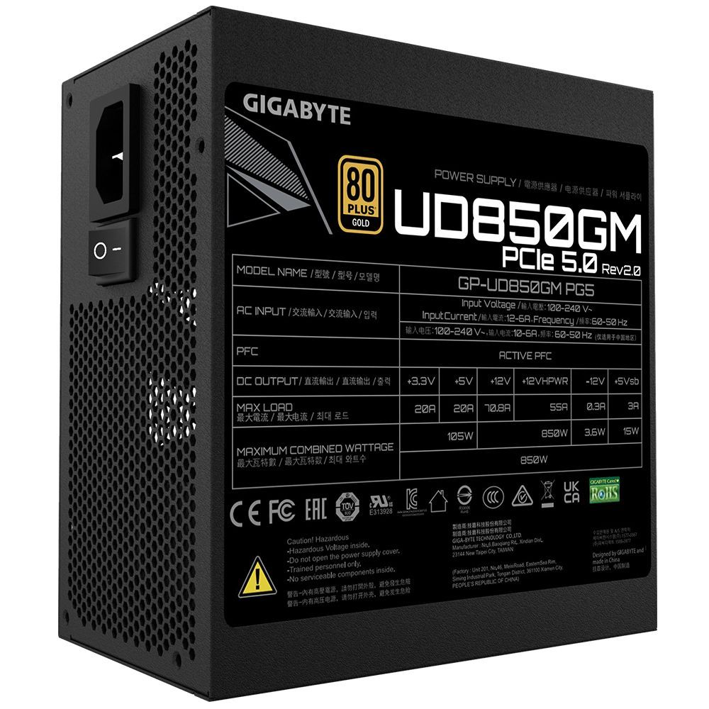 Gigabyte 850W 80+ Gold UD850GM PG5 2.0